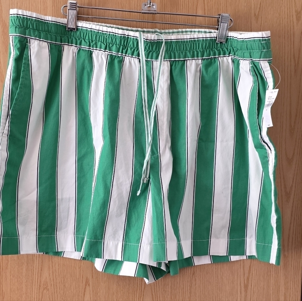 GAP Green and White Striped Athletic Shorts